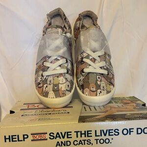 Skechers BOBS Women's Sneakers - Multicolor Dog Print